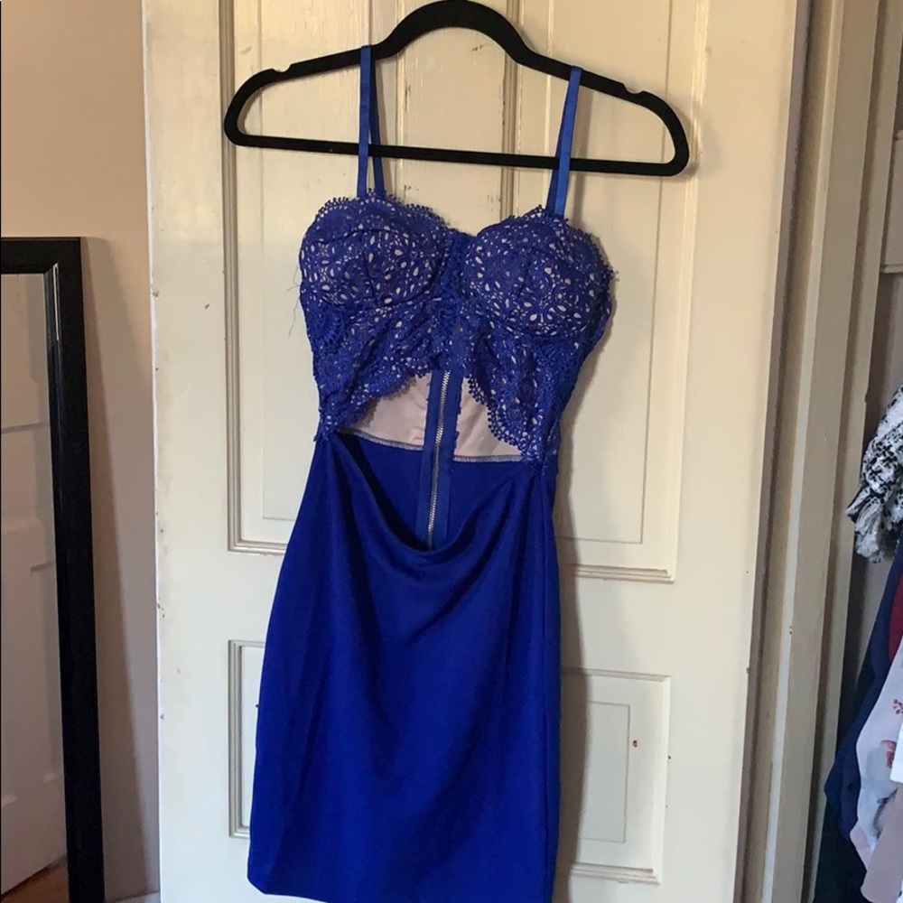 Blue cut out mini dress Worn Once!